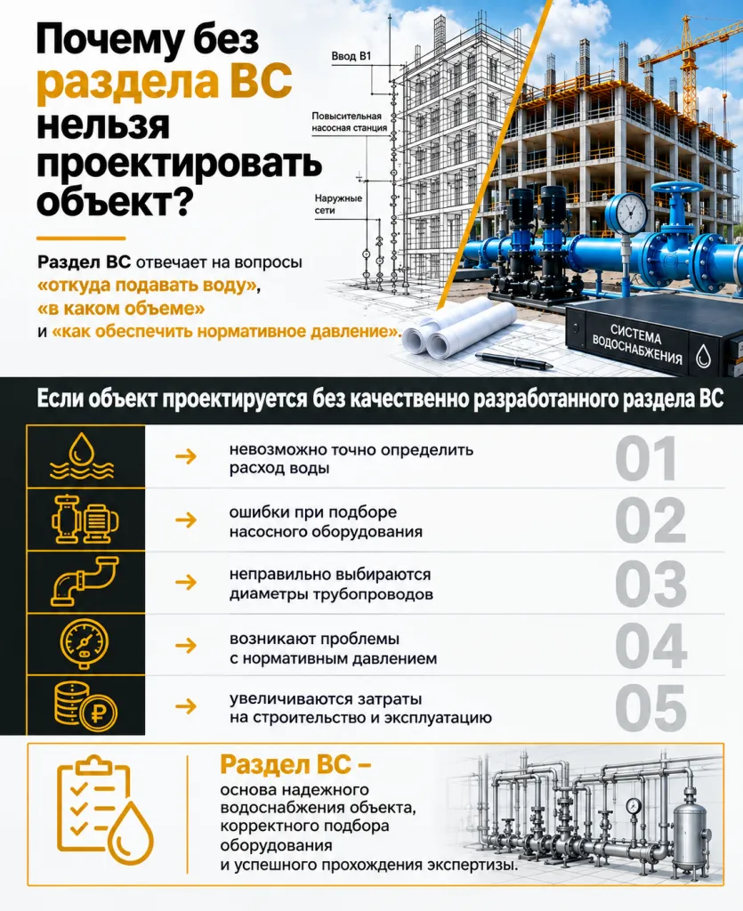 Почему нельзя проектировать объект без раздела «Система водоснабжения»